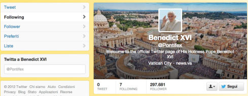 Papa - Twitter - @pontifex